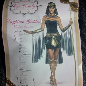 Used Once Eye Candy Egyptian Goddess Costume - Black & Gold. In Original Package